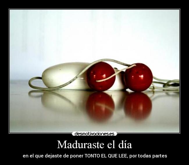 Maduraste el día - en el que dejaste de poner TONTO EL QUE LEE, por todas partes