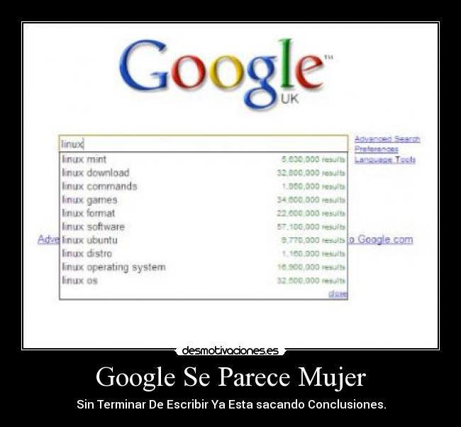Google Se Parece Mujer - Sin Terminar De Escribir Ya Esta sacando Conclusiones.