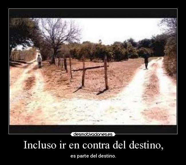Incluso ir en contra del destino, - es parte del destino.