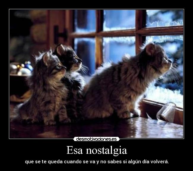 Esa nostalgia - que se te queda cuando se va y no sabes si algún día volverá.