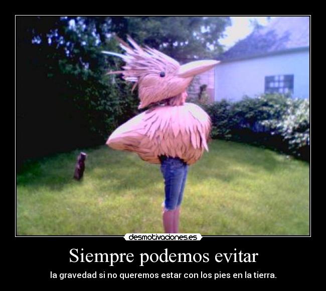 Siempre podemos evitar - la gravedad si no queremos estar con los pies en la tierra.