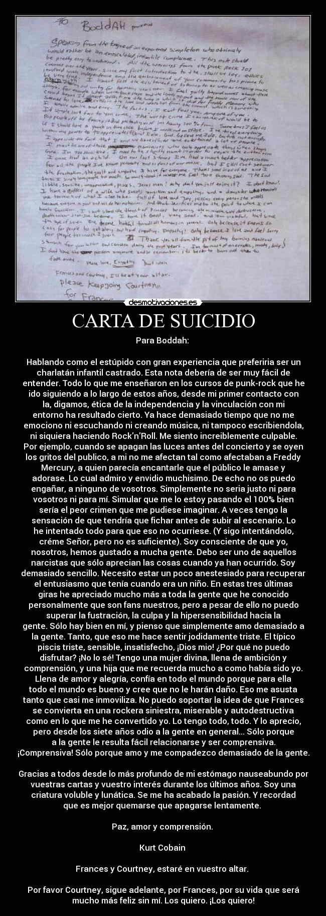 CARTA DE SUICIDIO - 