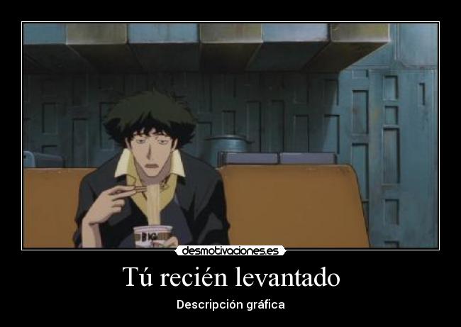 Tú recién levantado - Descripción gráfica