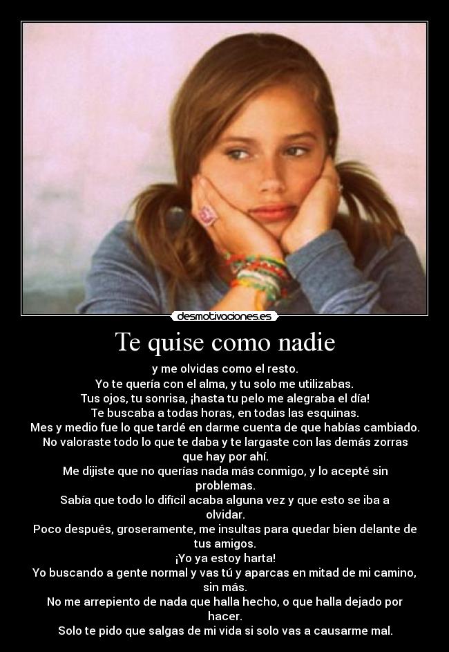 Te quise como nadie -