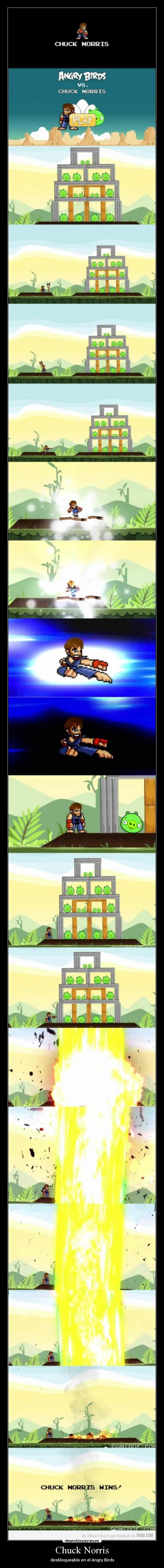 Chuck Norris - desbloqueable en el Angry Birds