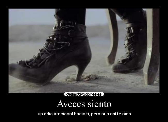 Aveces siento - un odio irracional hacia ti, pero aun así te amo