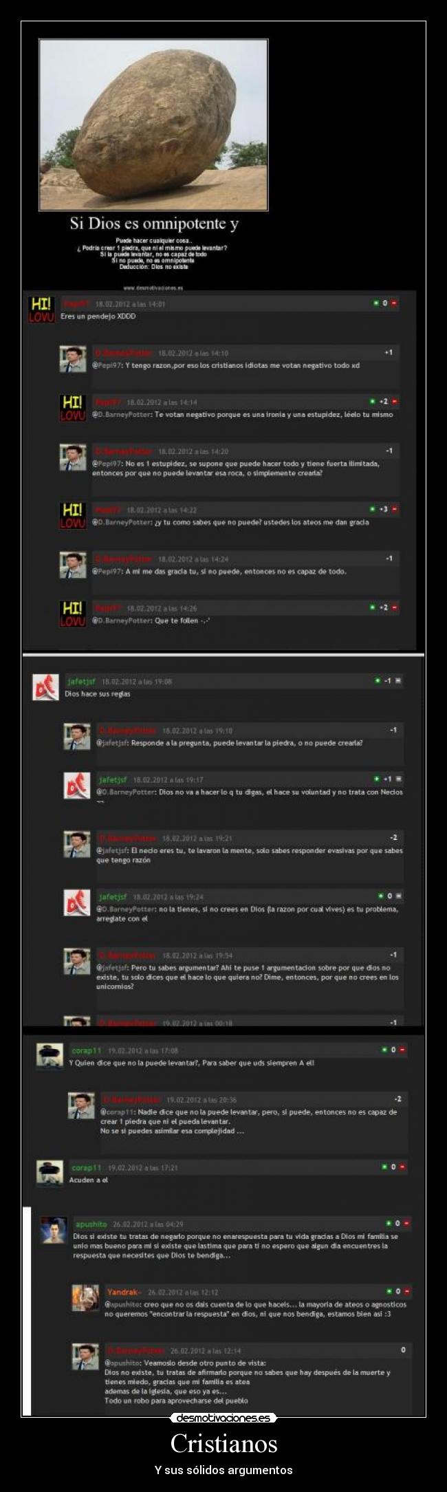 Cristianos - Y sus sólidos argumentos