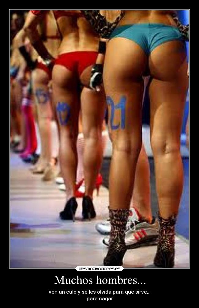 Muchos hombres... - ven un culo y se les olvida para que sirve...
para cagar