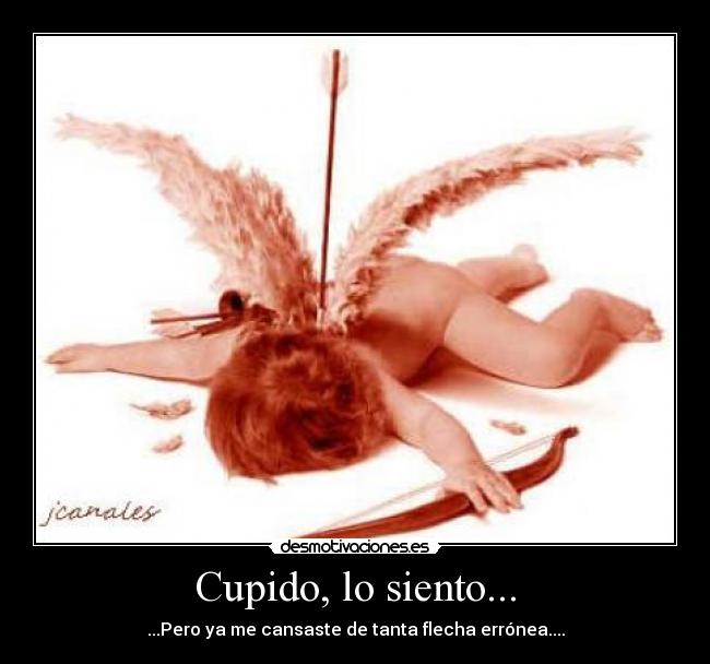 Cupido, lo siento... - ...Pero ya me cansaste de tanta flecha errónea....