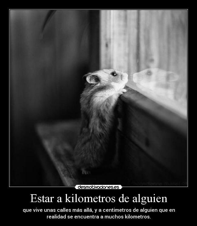 Estar a kilometros de alguien -