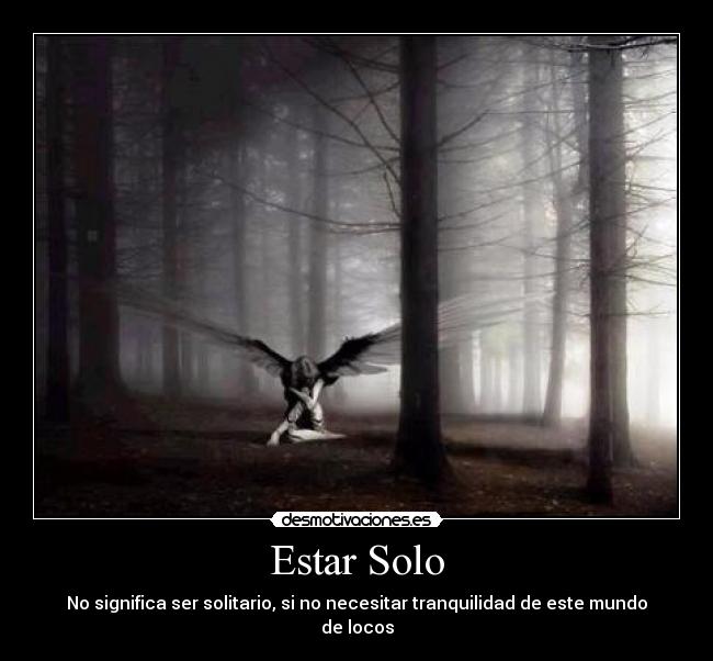 Estar Solo - No significa ser solitario, si no necesitar tranquilidad de este mundo de locos