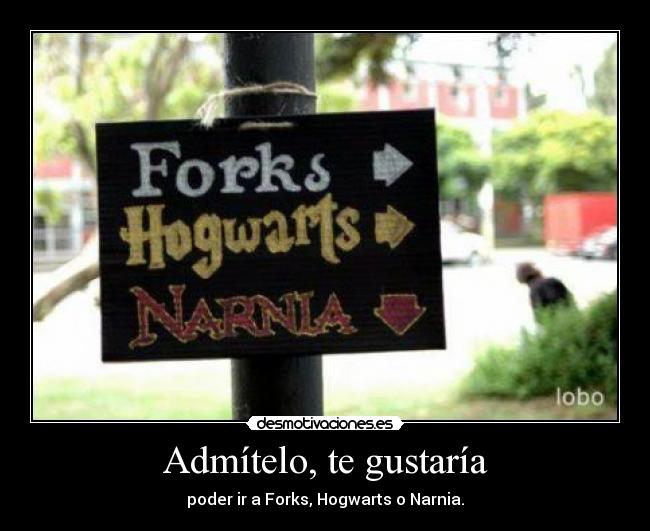 Admítelo, te gustaría - poder ir a Forks, Hogwarts o Narnia.