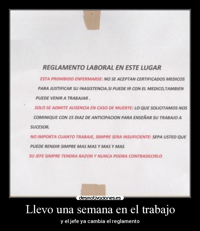 Llevo una semana en el trabajo - y el jefe ya cambia el reglamento