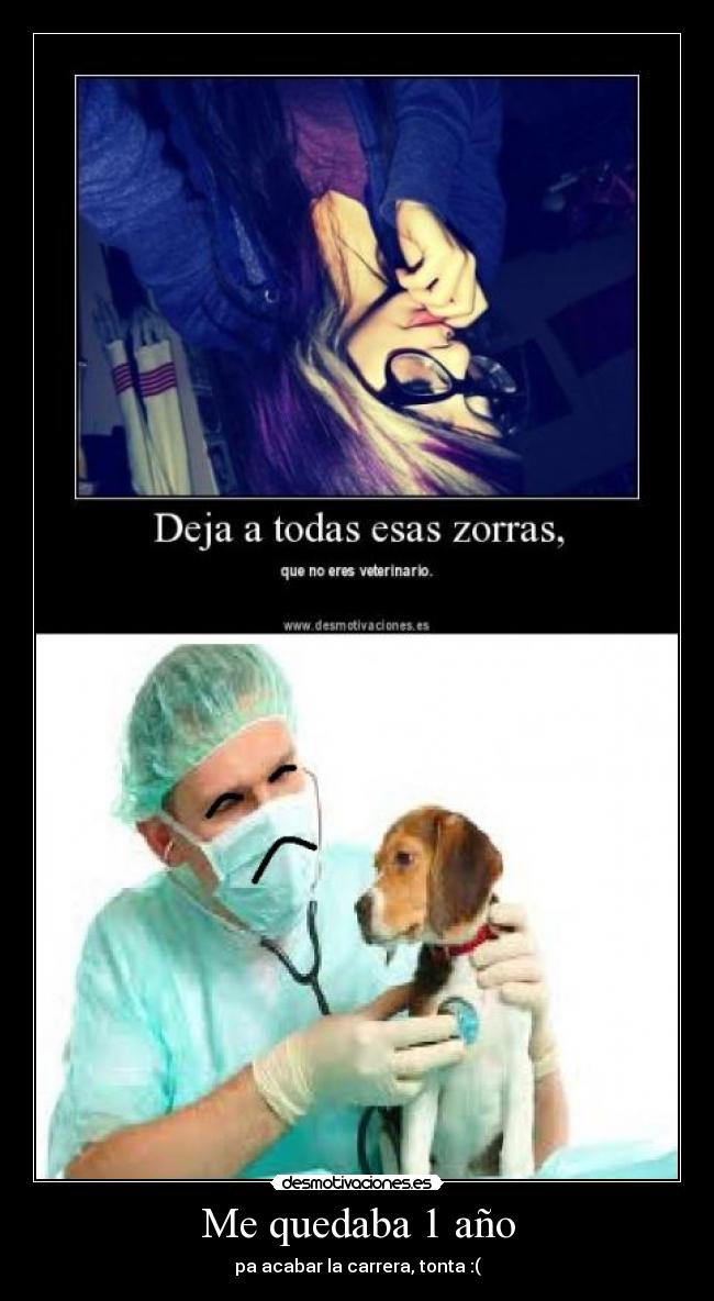 Me quedaba 1 año - pa acabar la carrera, tonta :(