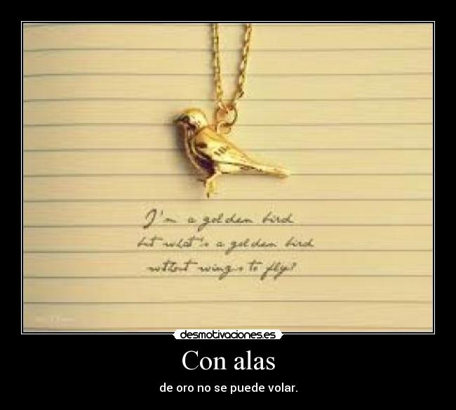 Con alas - de oro no se puede volar.