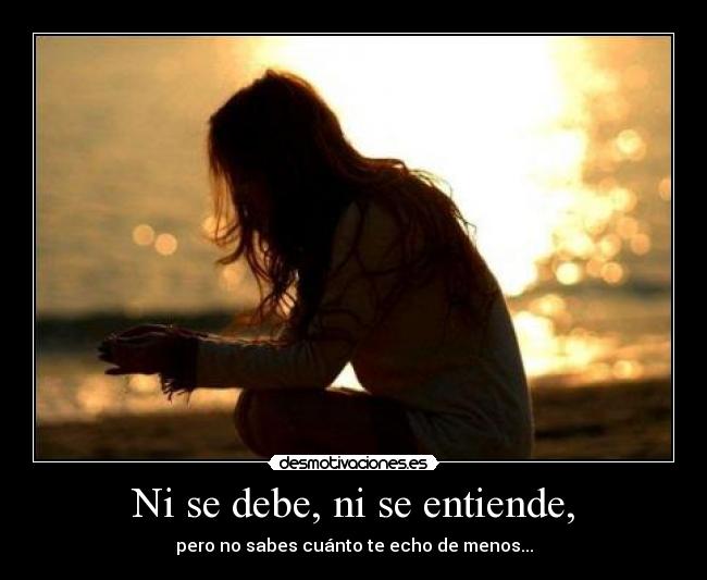 Ni se debe, ni se entiende, - pero no sabes cuánto te echo de menos...