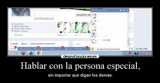 Hablar con la persona especial, -