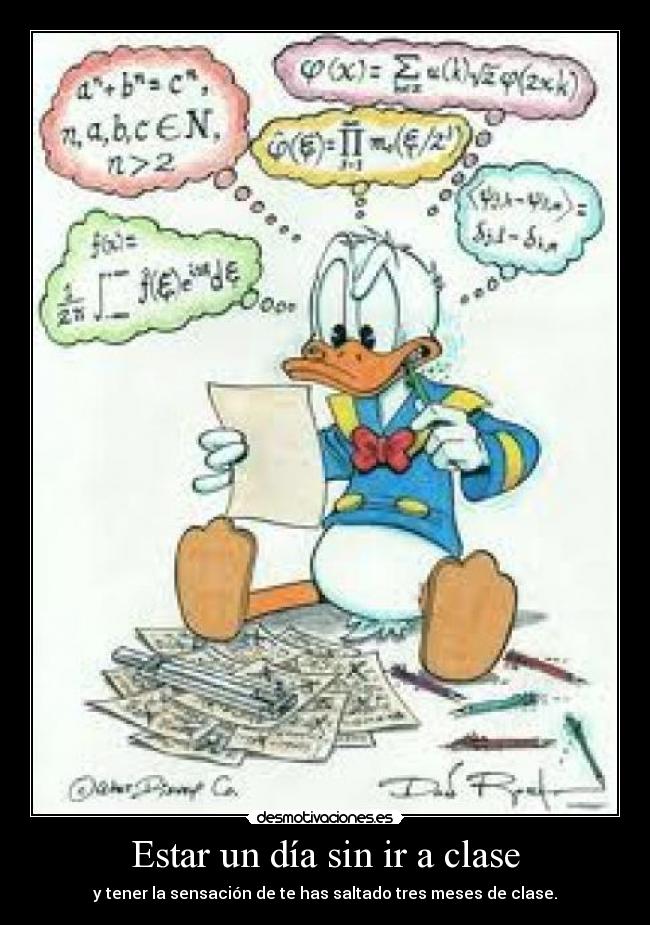 Estar un día sin ir a clase -