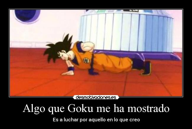 Algo que Goku me ha mostrado - Es a luchar por aquello en lo que creo