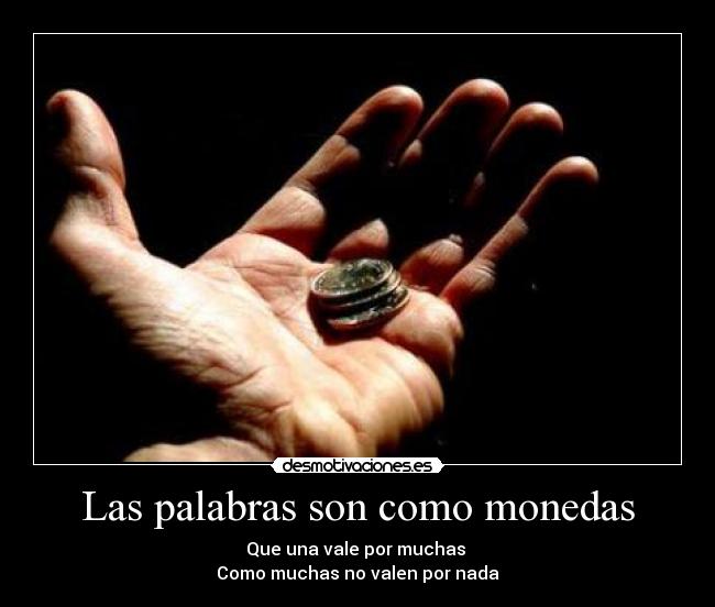 carteles palabras monedas desmotivaciones