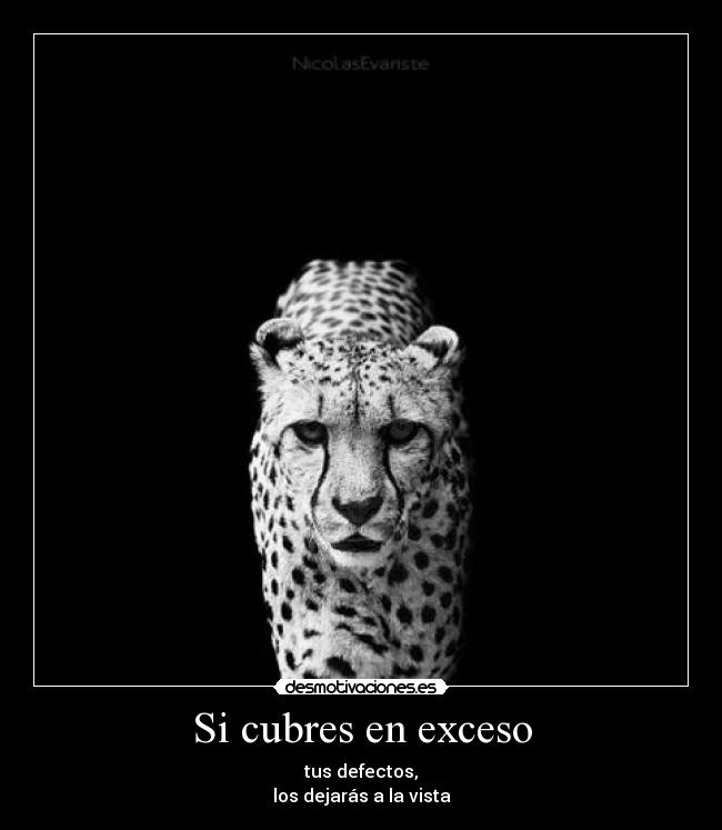 Si cubres en exceso - tus defectos,
los dejarás a la vista