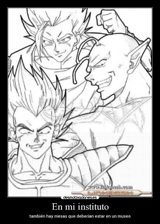 En mi instituto - también hay mesas que deberían estar en un museo