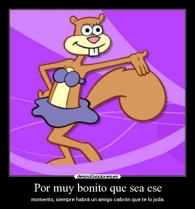 Por muy bonito que sea ese - momento, siempre habrá un amigo cabrón que te lo joda.