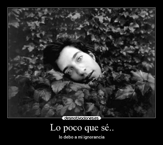 Lo poco que sé.. - lo debo a mi ignorancia