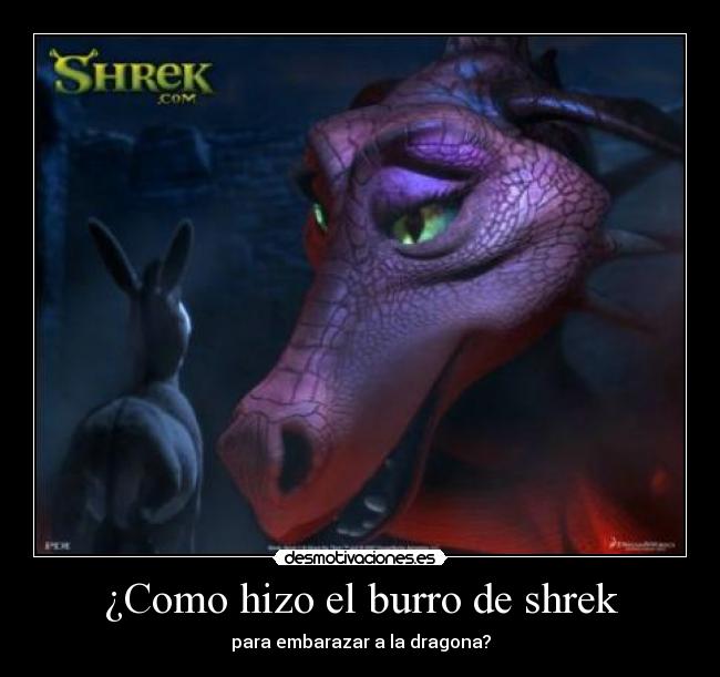 ¿Como hizo el burro de shrek - para embarazar a la dragona?