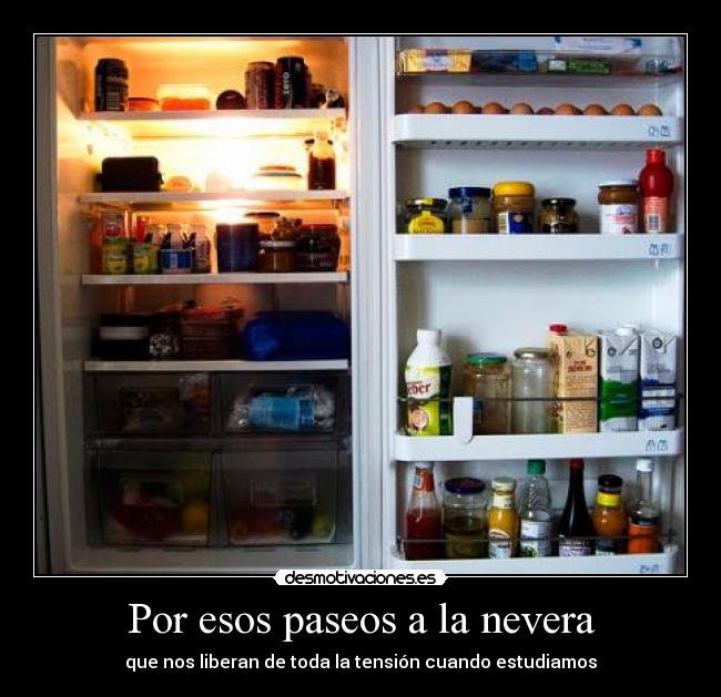 Por esos paseos a la nevera - que nos liberan de toda la tensión cuando estudiamos