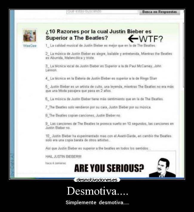 Desmotiva.... - Simplemente desmotiva.....