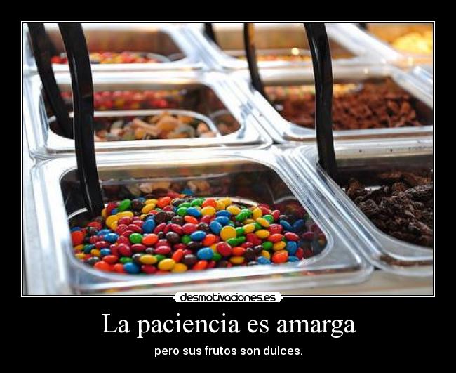 La paciencia es amarga - pero sus frutos son dulces.