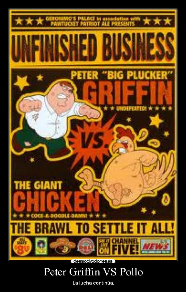 Peter Griffin VS Pollo - La lucha continúa.