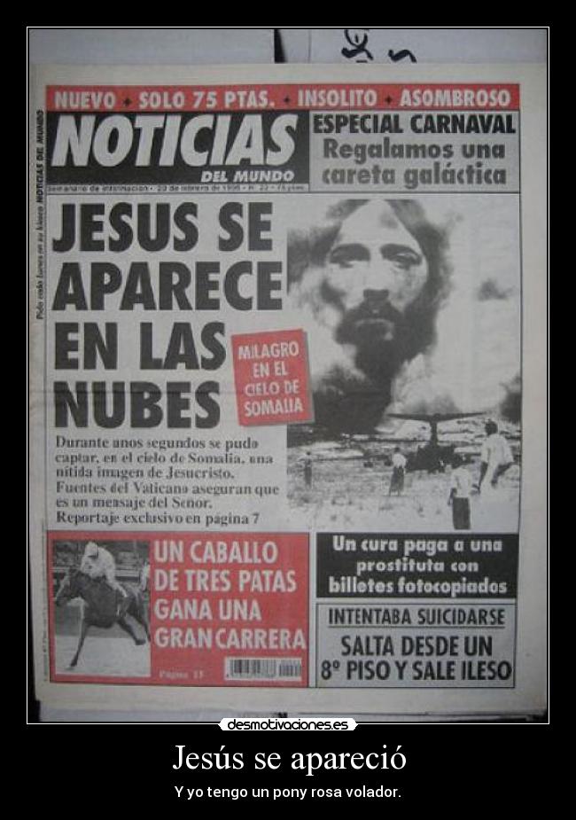 carteles jesus pony rosa volador desmotivaciones