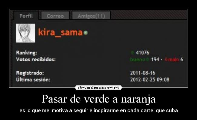 Pasar de verde a naranja - 