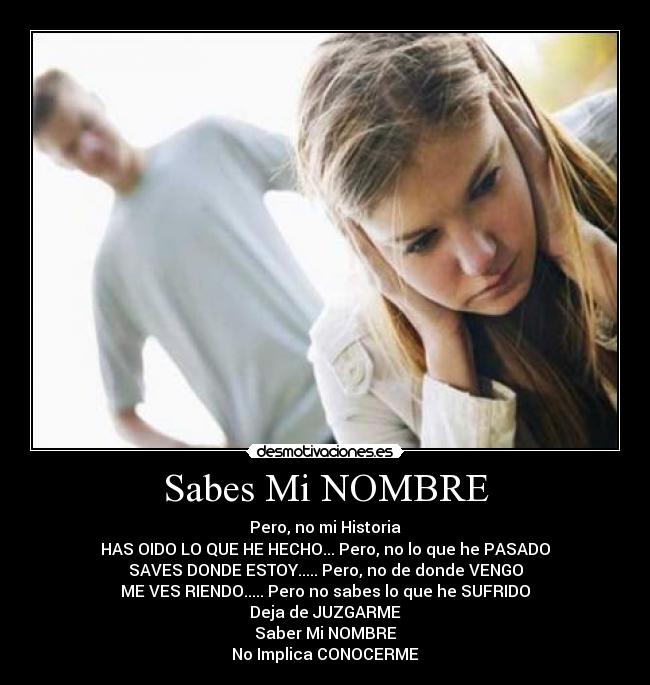 Sabes Mi NOMBRE - 