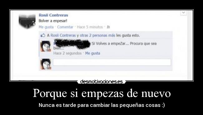 Porque si empezas de nuevo - 