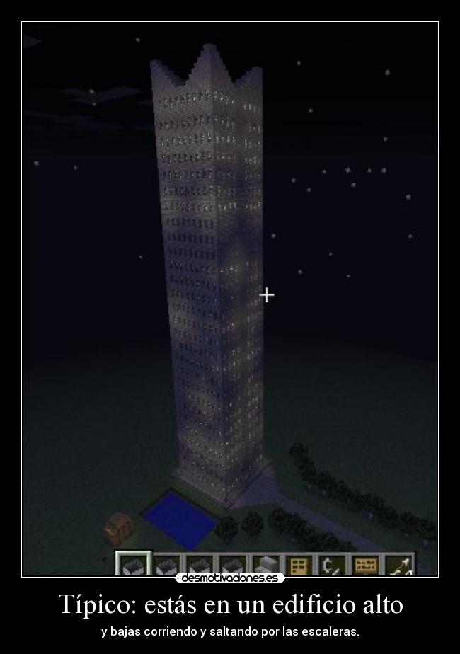carteles edificio rascacielos minecraft desmotivaciones