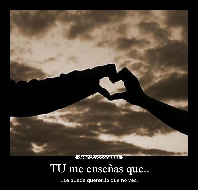 TU me enseñas que.. - ..se puede querer..lo que no ves.