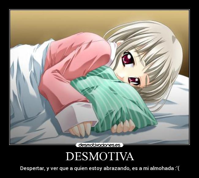 DESMOTIVA - Despertar, y ver que a quien estoy abrazando, es a mi almohada :(