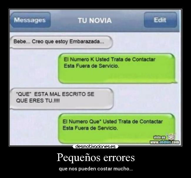 Pequeños errores - que nos pueden costar mucho...