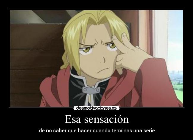 Esa sensación - de no saber que hacer cuando terminas una serie