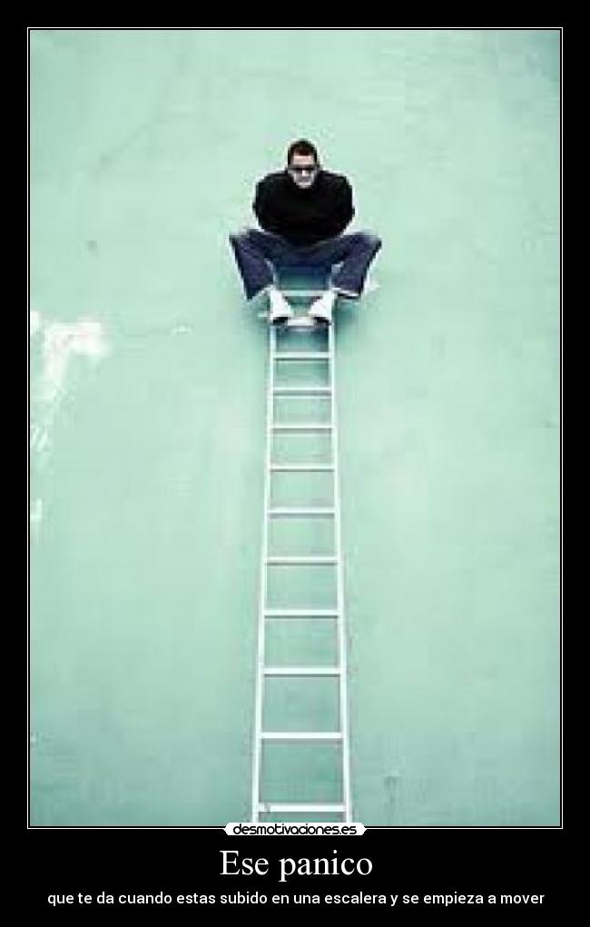 Ese panico - que te da cuando estas subido en una escalera y se empieza a mover