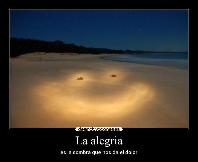 La alegria - es la sombra que nos da el dolor.