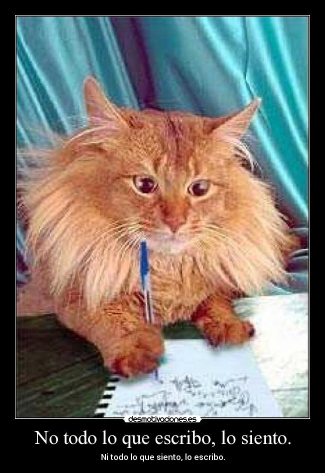 No todo lo que escribo, lo siento. -