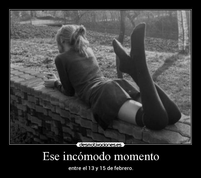 carteles ese incomodo momento febrero amor deasmor parque chica sola happykill desmotivaciones