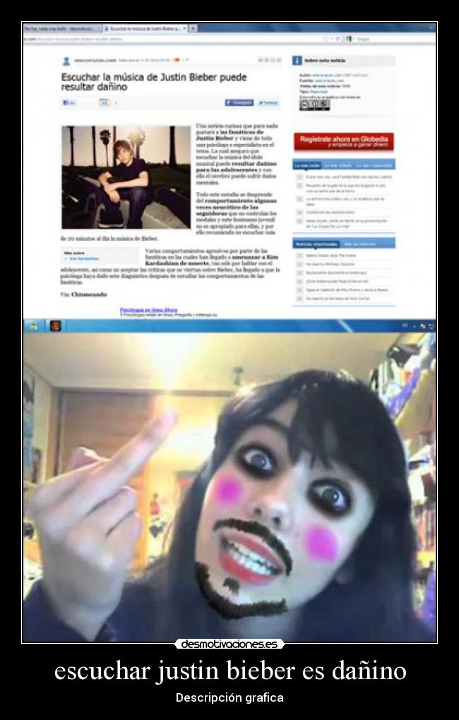escuchar justin bieber es dañino -