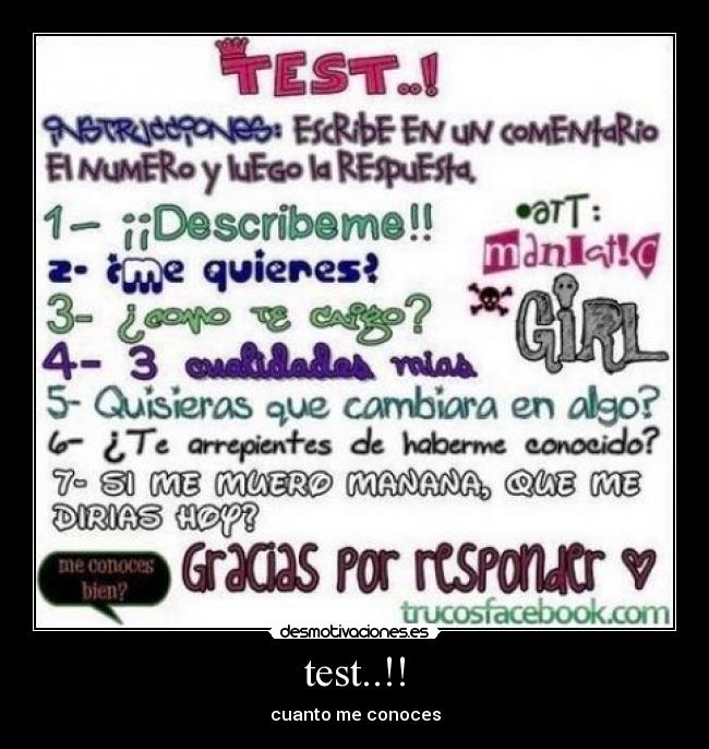 test..!! - cuanto me conoces