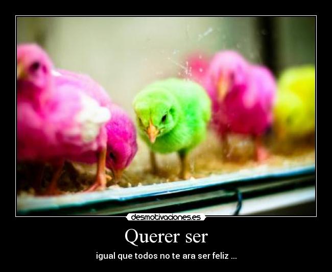 Querer ser - igual que todos no te ara ser feliz ...
