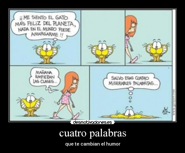 cuatro palabras - que te cambian el humor